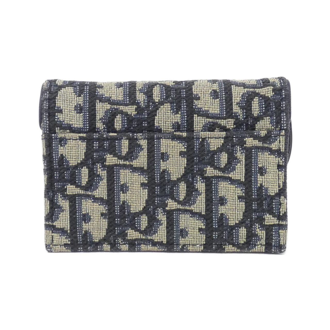 Dior Oblique Saddle Blue Card Holder Case — view 2