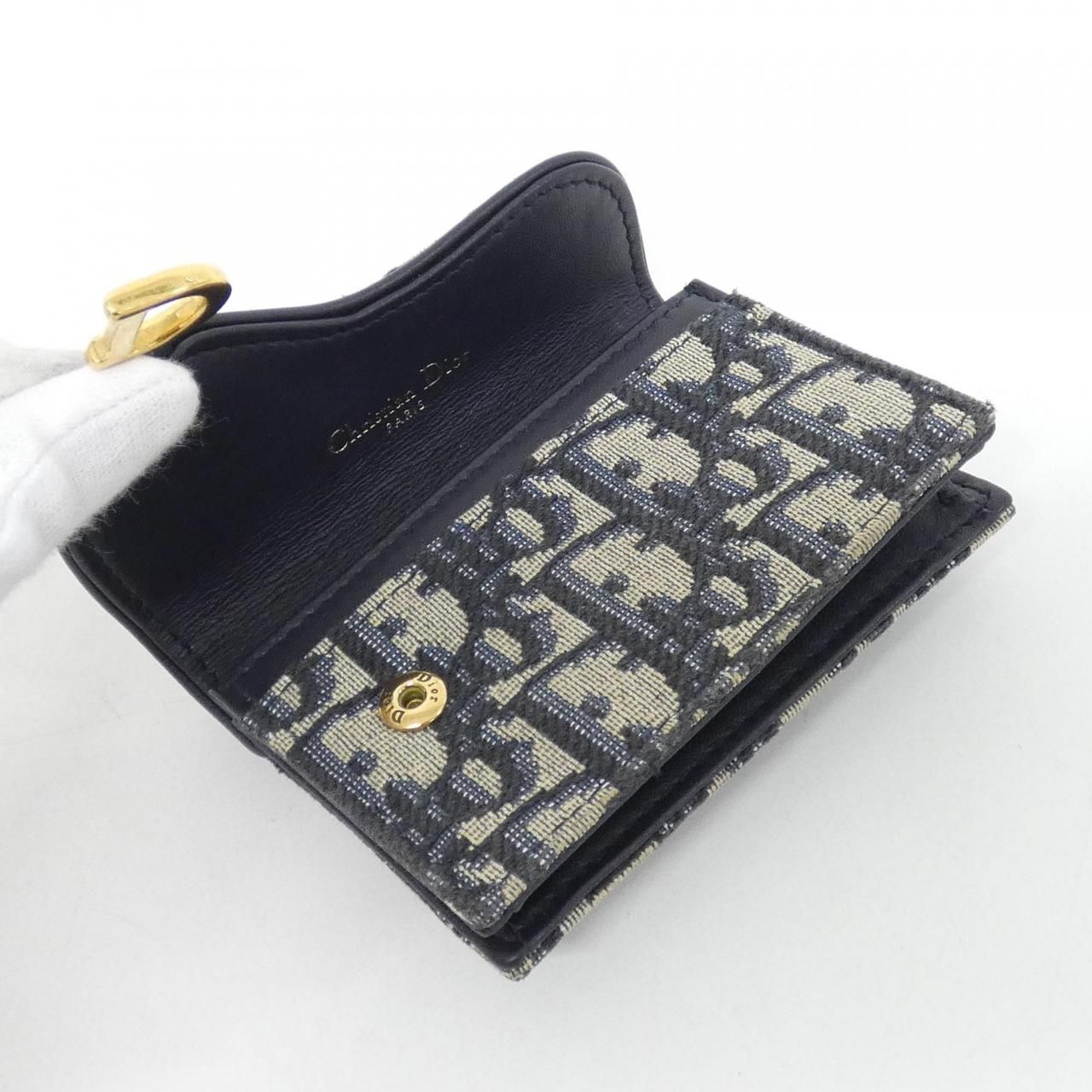 Dior Oblique Saddle Blue Card Holder Case — view 7