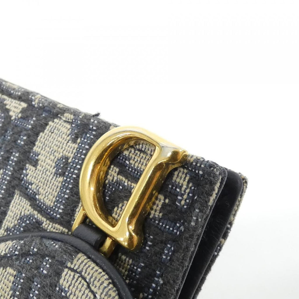 Dior Oblique Saddle Blue Card Holder Case — view 6