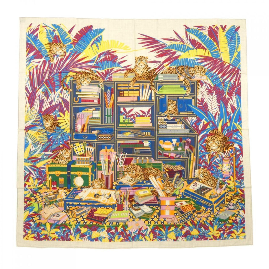 Hermes les Douze Leopards Carre Shawl Scarf