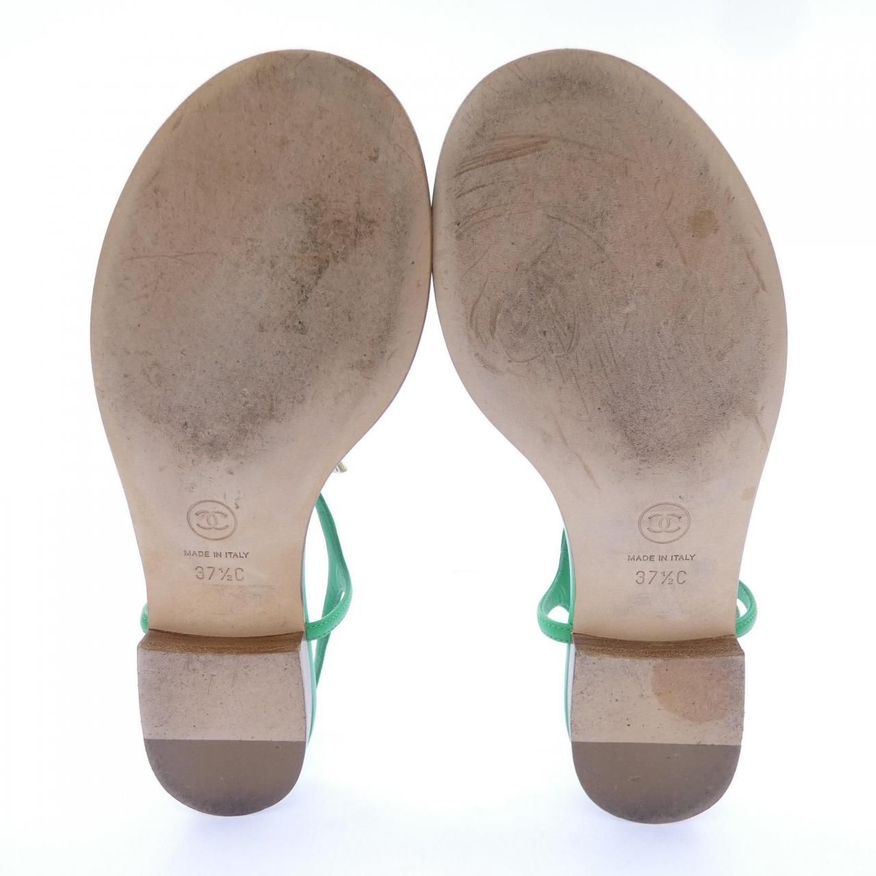 Chanel Sandals Green — view 4