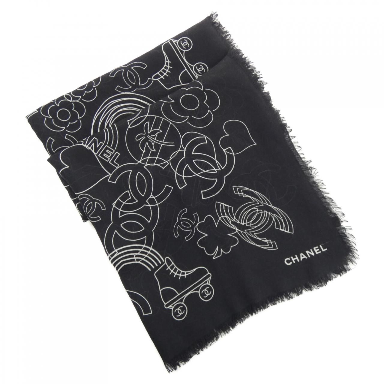 Chanel Stole Scarf Black