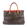 Louis Vuitton Pallas MM Monogram Leather Brown Light Red Handbag Gold