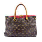 Louis Vuitton Pallas MM Monogram Leather Brown Light Red Handbag Gold