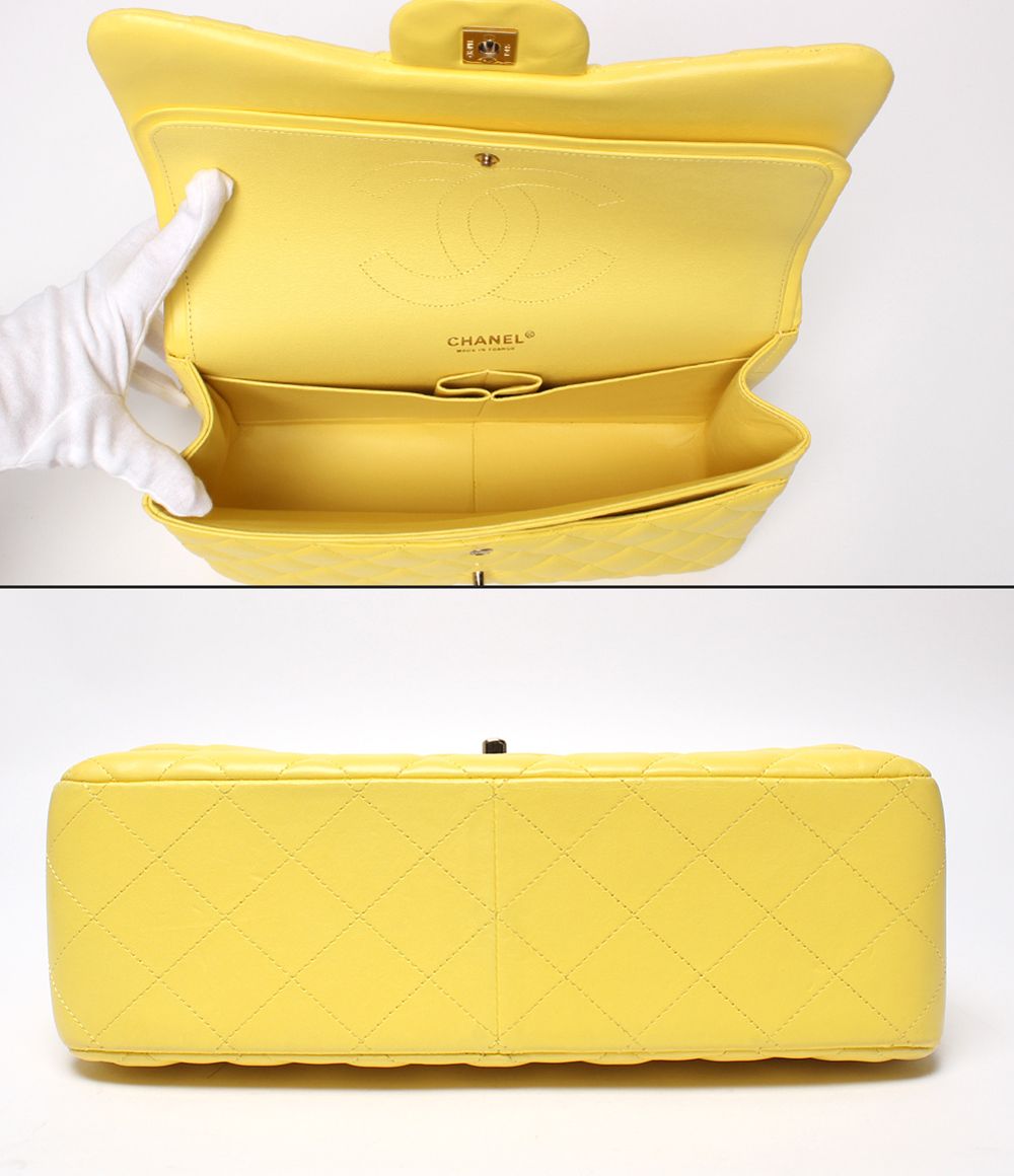 Chanel Chain Shoulder Bag Gold Double Flap Deca Quilted — view 3