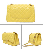 Chanel Chain Shoulder Bag Gold Double Flap Deca Quilted — view 2