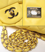 Chanel Chain Shoulder Bag Gold Double Flap Deca Quilted — view 7