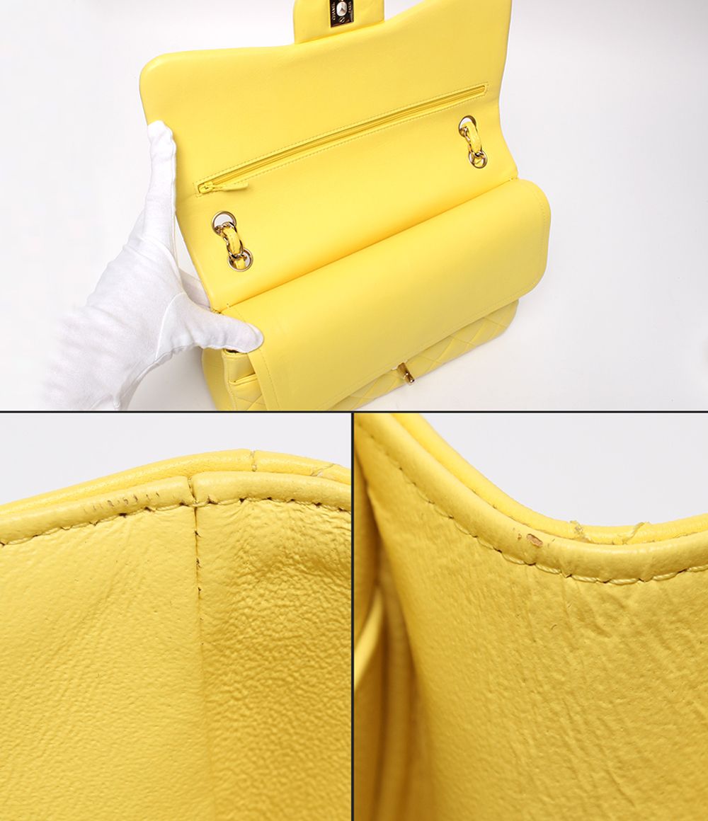 Chanel Chain Shoulder Bag Gold Double Flap Deca Quilted — view 8