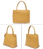 Chanel Tote Gold Caviar Leather Reissue Medallion No 5 — view 2