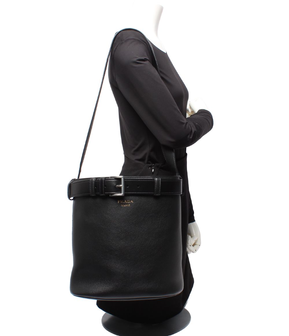 Prada Shoulder Bag Buckle with Belt Leather — view 9