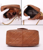 Chanel Chain Shoulder Bag Lambskin Gold Quilted — view 3