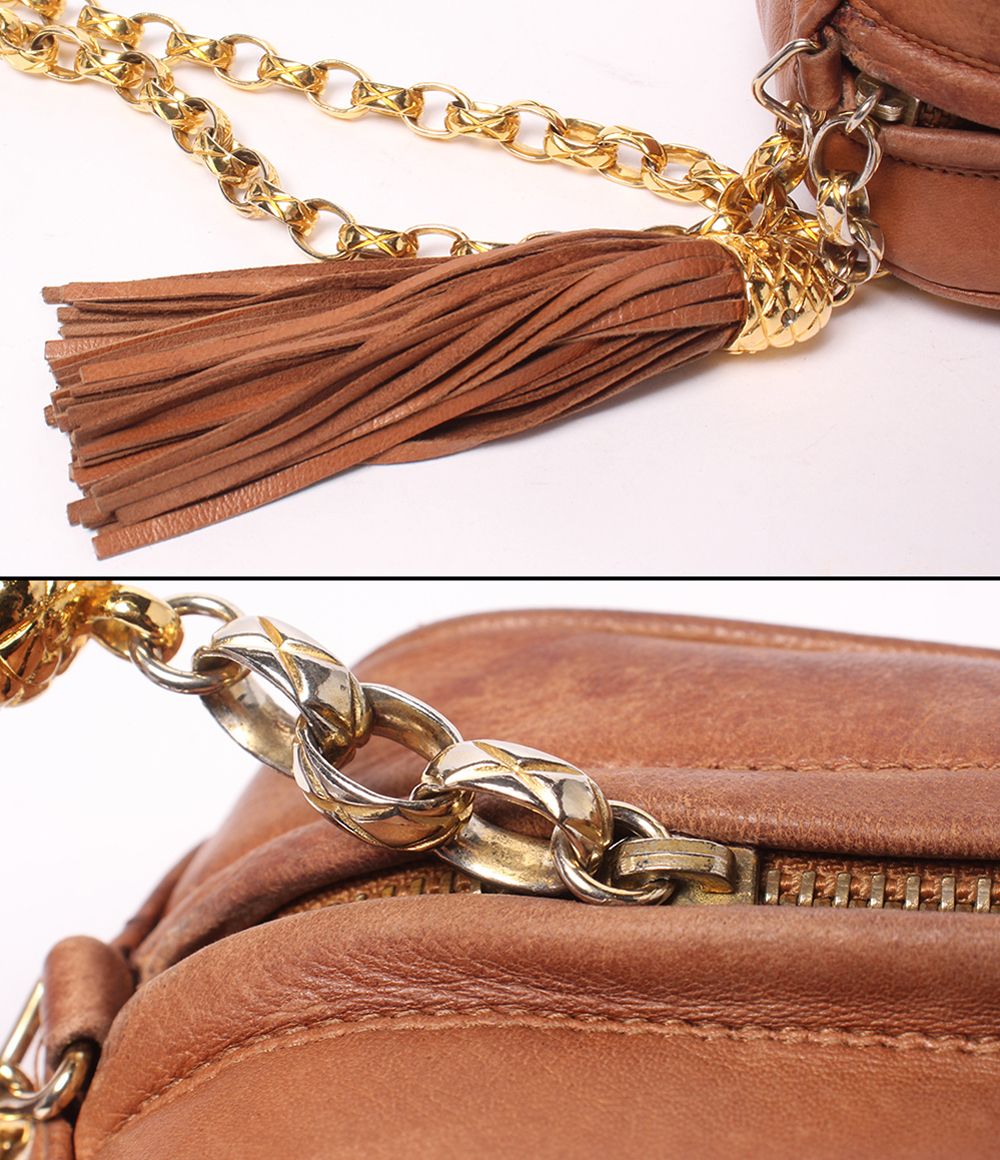 Chanel Chain Shoulder Bag Lambskin Gold Quilted — view 6