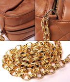 Chanel Chain Shoulder Bag Lambskin Gold Quilted — view 9