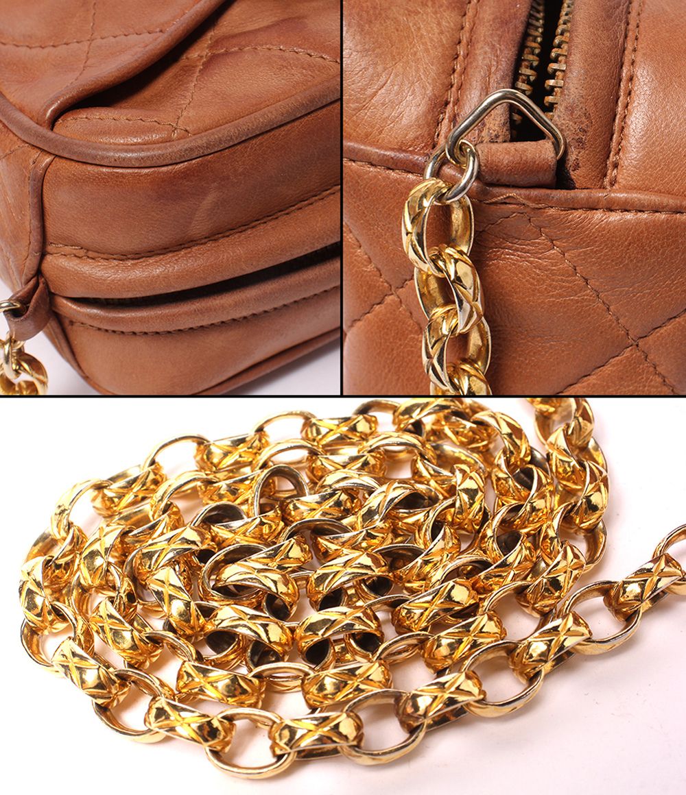 Chanel Chain Shoulder Bag Lambskin Gold Quilted — view 9