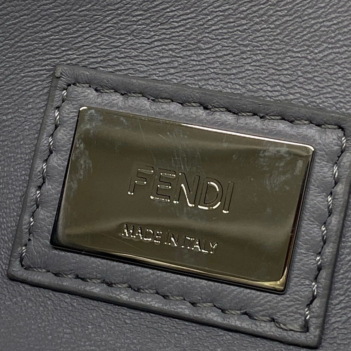 Fendi Handbag Peekaboo Iconic Dark Navy Bordeaux Leather — view 9