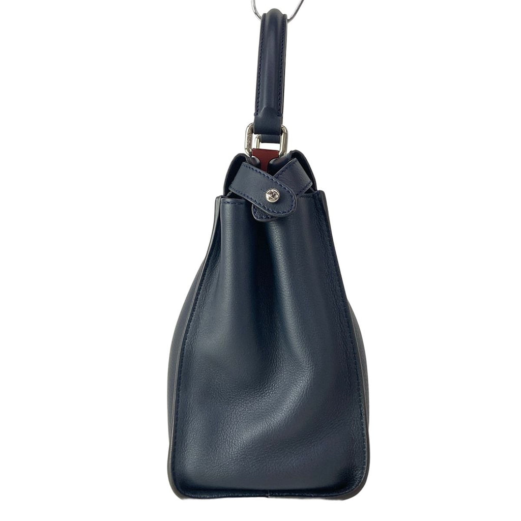 Fendi Handbag Peekaboo Iconic Dark Navy Bordeaux Leather — view 4
