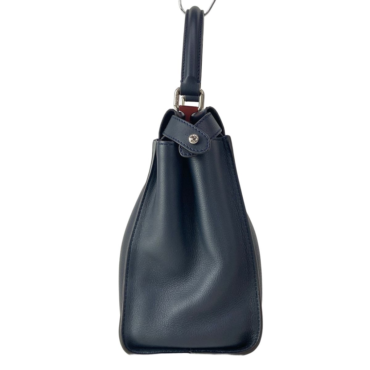 Fendi Handbag Peekaboo Iconic Dark Navy Bordeaux Leather — view 4