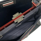 Fendi Handbag Peekaboo Iconic Dark Navy Bordeaux Leather — view 7