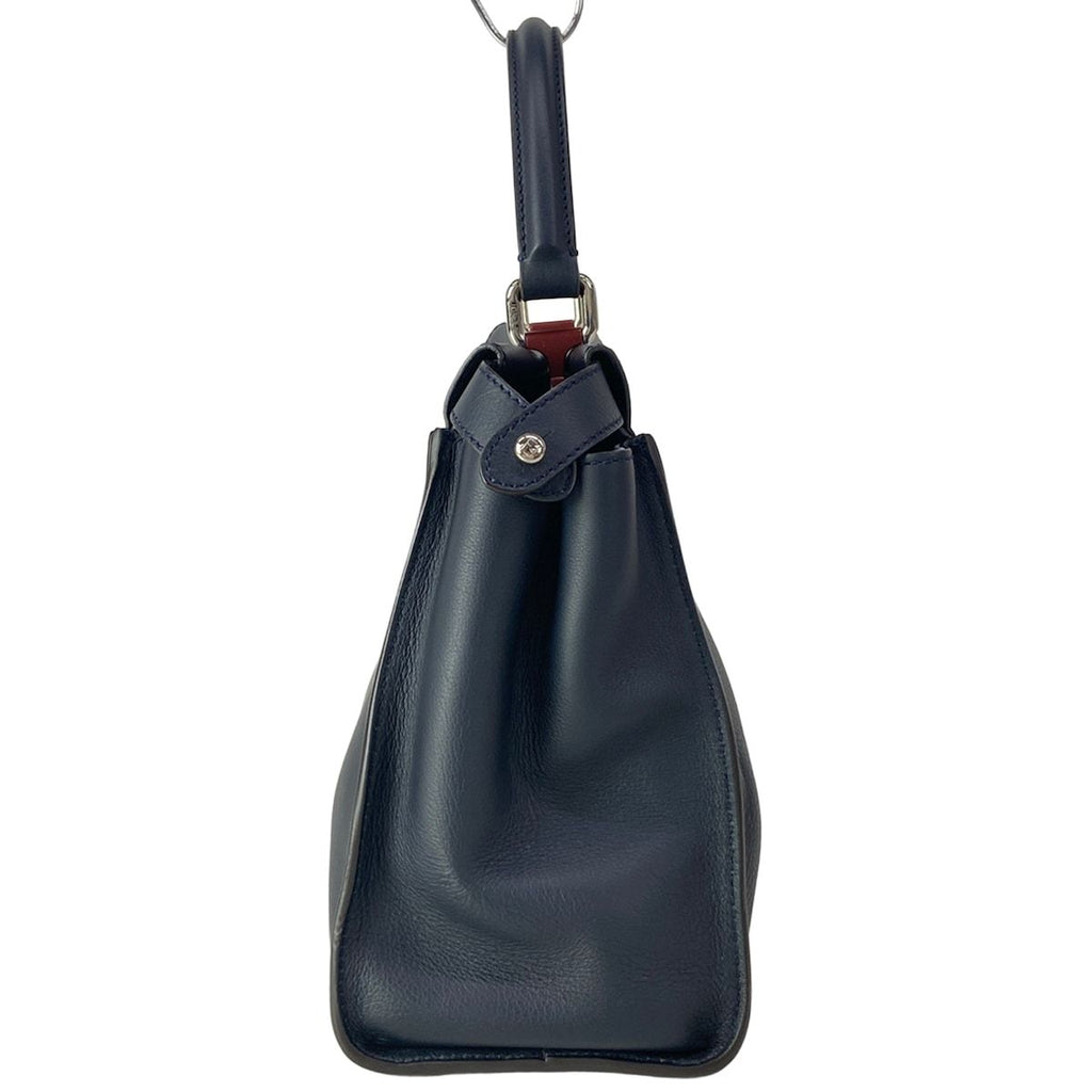 Fendi Handbag Peekaboo Iconic Dark Navy Bordeaux Leather — view 2