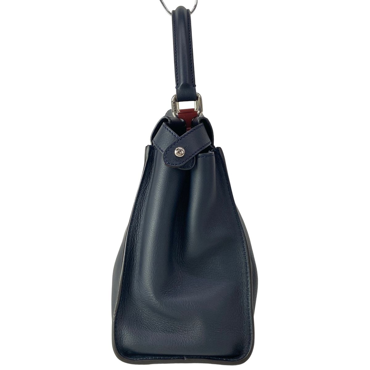 Fendi Handbag Peekaboo Iconic Dark Navy Bordeaux Leather — view 2