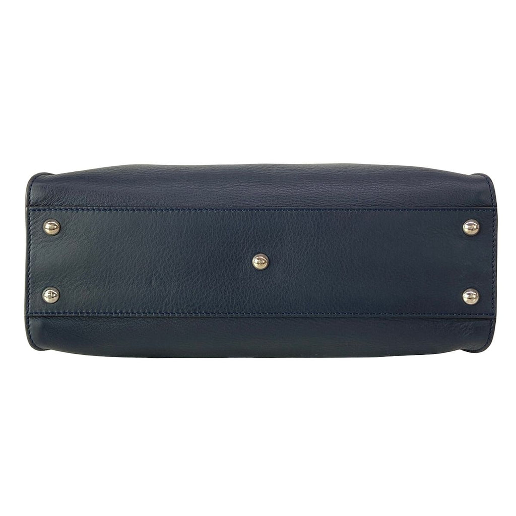 Fendi Handbag Peekaboo Iconic Dark Navy Bordeaux Leather — view 5