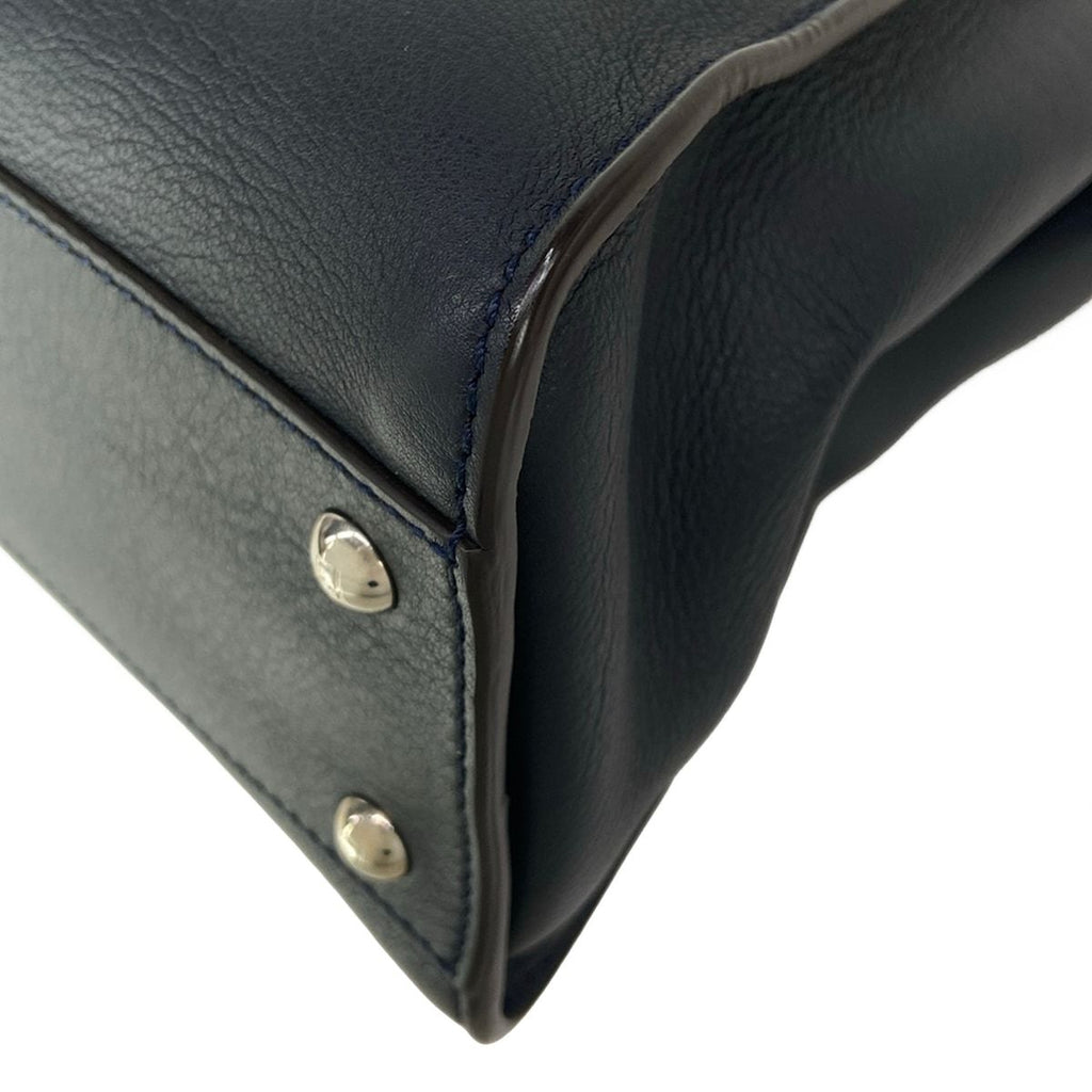 Fendi Handbag Peekaboo Iconic Dark Navy Bordeaux Leather — view 6