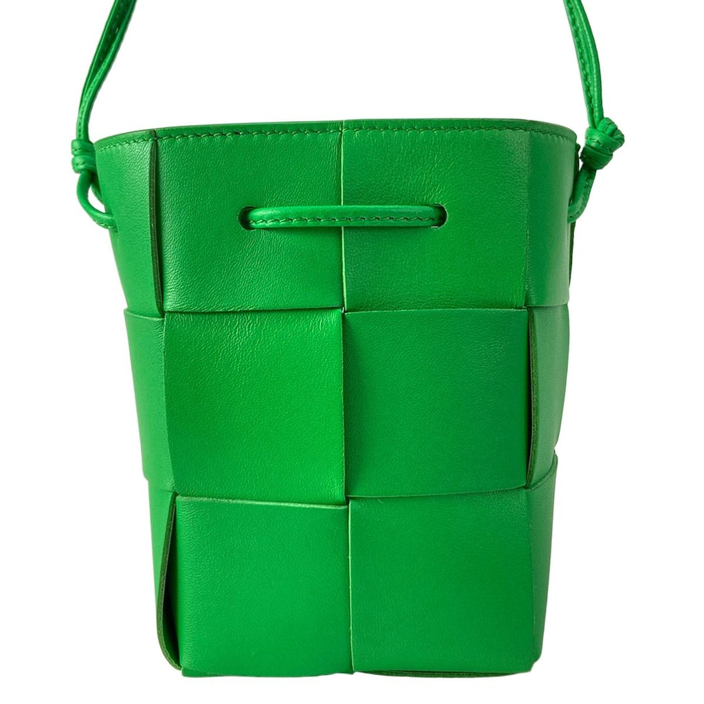 Bottega Veneta Shoulder Bag Maxi Intrecciatocrossbody Green Drawstring Leather — view 3