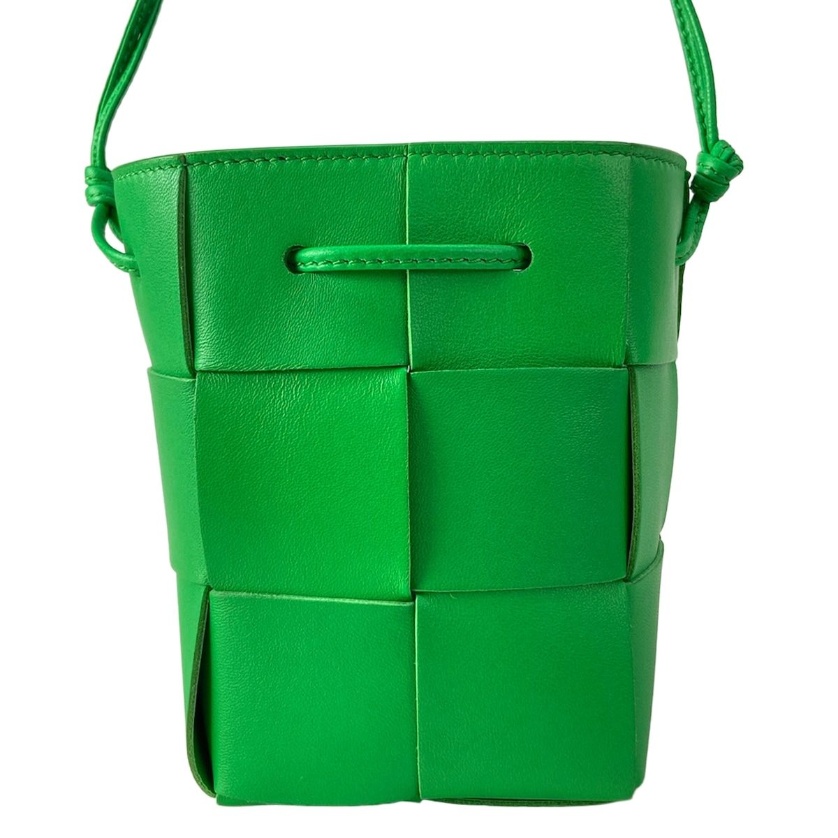 Bottega Veneta Shoulder Bag Maxi Intrecciatocrossbody Green Drawstring Leather — view 3