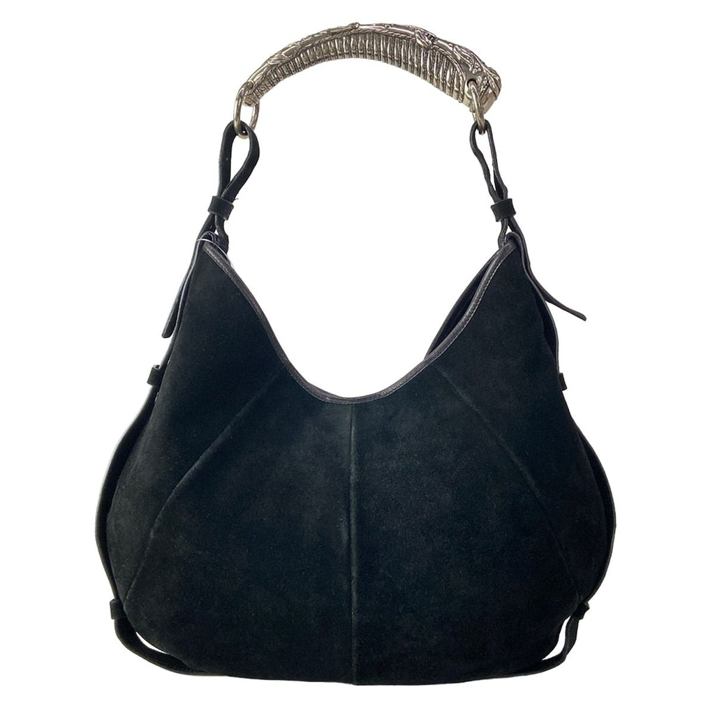Saint Laurent Rive Gauche Handbag Mombasa Black Silver Leather — view 3