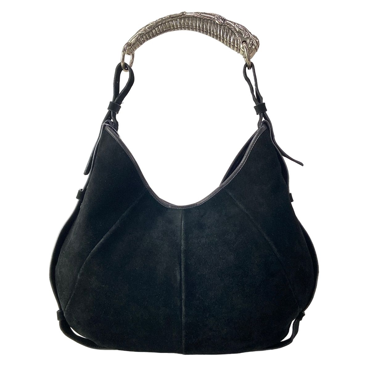 Saint Laurent Rive Gauche Handbag Mombasa Black Silver Leather — view 3
