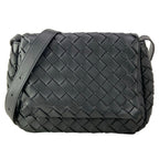 Bottega Veneta Shoulder Bag Cobble Small Messenger Intrecciato Black Leather