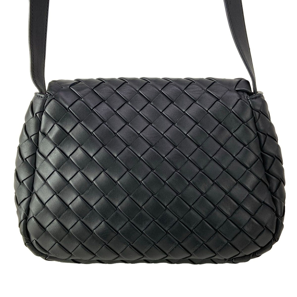 Bottega Veneta Shoulder Bag Cobble Small Messenger Intrecciato Black Leather — view 3