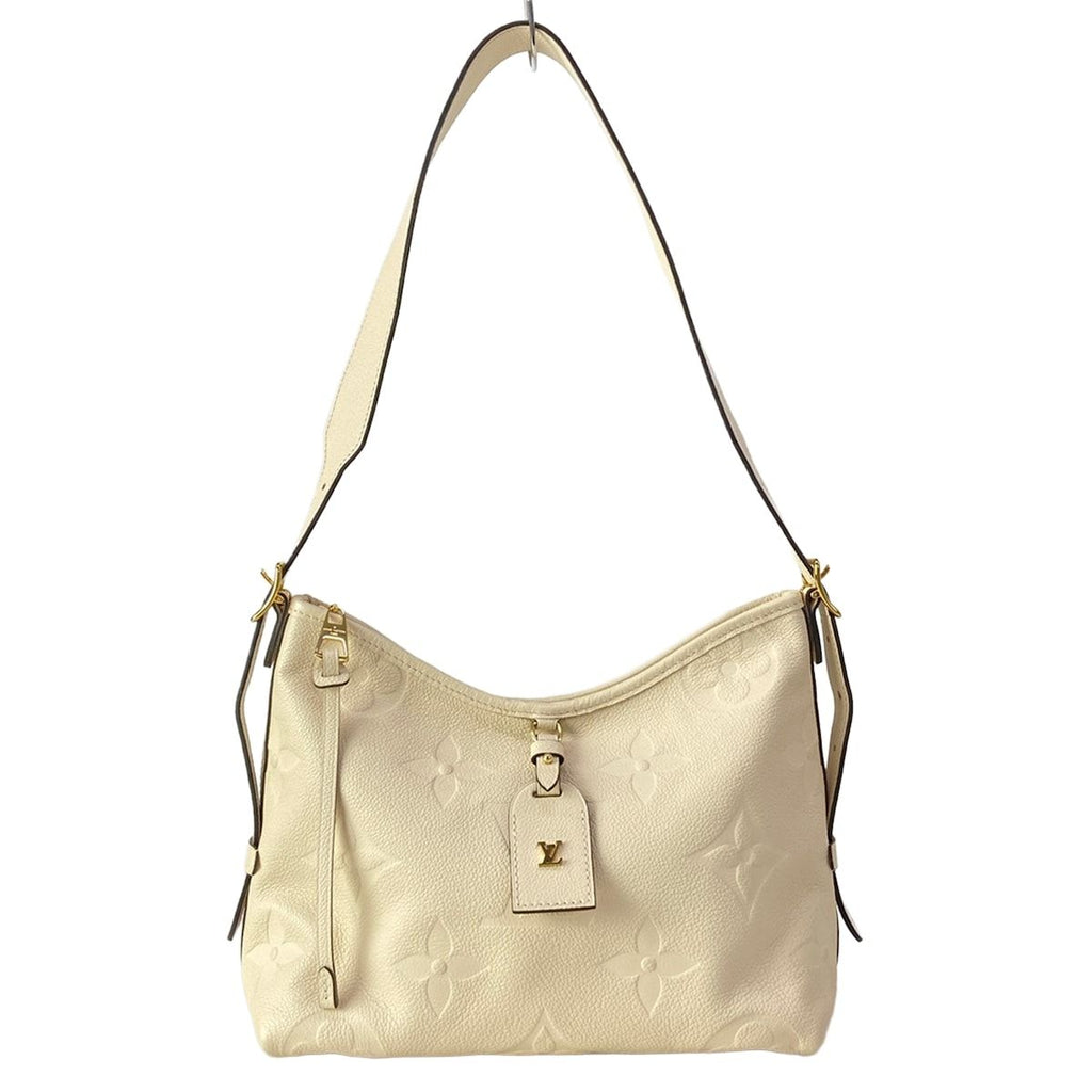 Louis Vuitton Shoulder Bag Monogram Empreinte Carryall Zip Nmpm Cream Leather