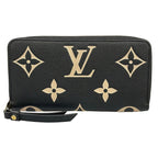 Louis Vuitton Wallet Bicolor Monogram Empreinte Zippy Black Beige Leather