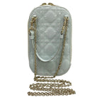 Dior Mobile Phone Case Lady Light Blue Quilted Leather — view 2