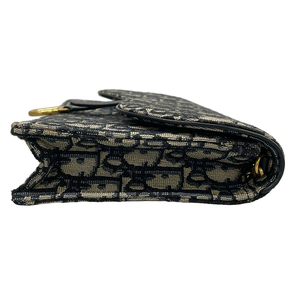 Dior Wallet Saddle Navy Chain Leather — view 9