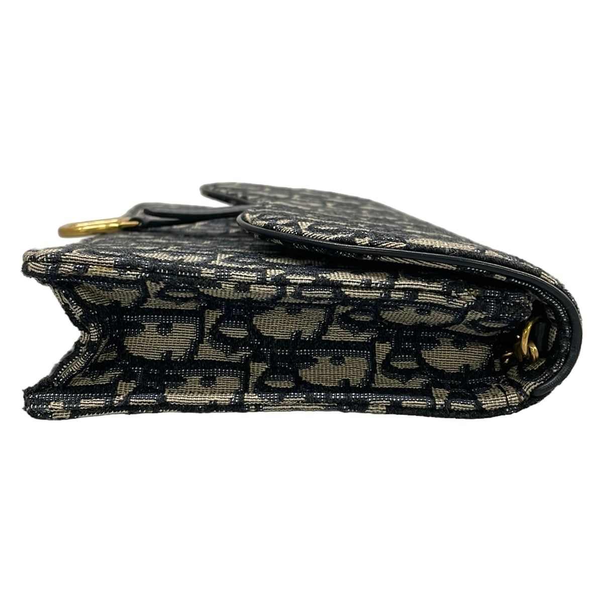 Dior Wallet Saddle Navy Chain Leather — view 9