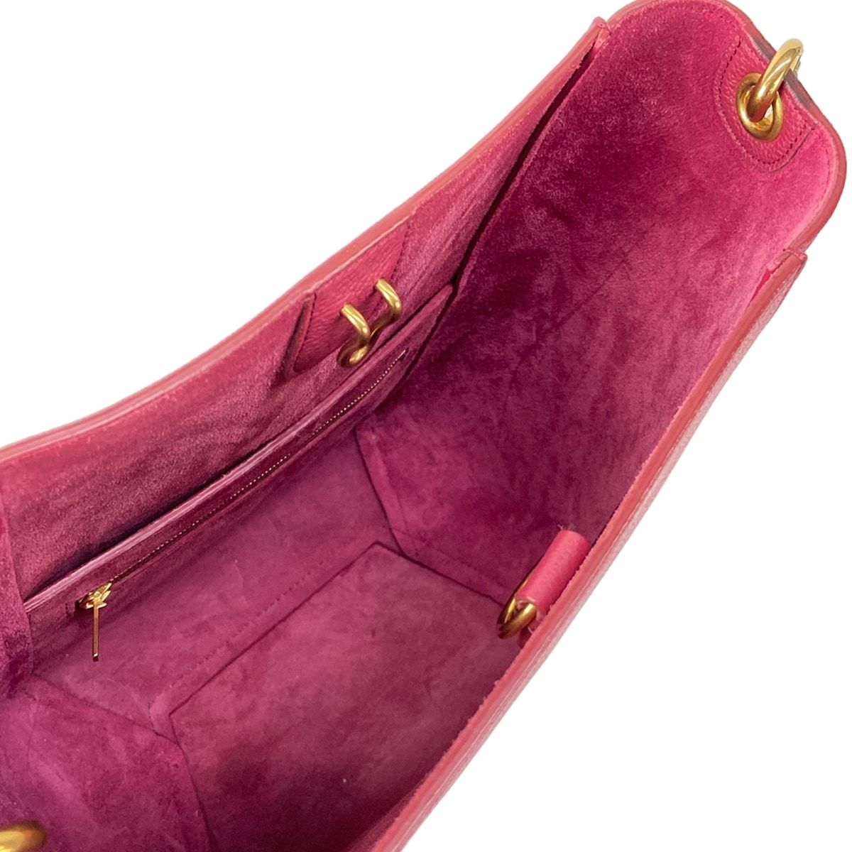 Celine Shoulder Bag Sangles Bucket Small Raspberry Removable Strap — view 7