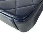 Chanel Shoulder Bag Mini Quilted Dark Navy 2-Way Chain Top Handle Vintage Gold — view 8
