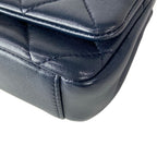 Chanel Shoulder Bag Mini Quilted Dark Navy 2-Way Chain Top Handle Vintage Gold — view 6