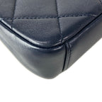 Chanel Shoulder Bag Mini Quilted Dark Navy 2-Way Chain Top Handle Vintage Gold — view 9