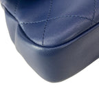Chanel Shoulder Bag Mini Quilted Navy Round Handle 2-Way Chain Vintage Gold — view 7