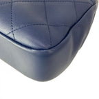 Chanel Shoulder Bag Mini Quilted Navy Round Handle 2-Way Chain Vintage Gold — view 8