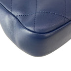 Chanel Shoulder Bag Mini Quilted Navy Round Handle 2-Way Chain Vintage Gold — view 9