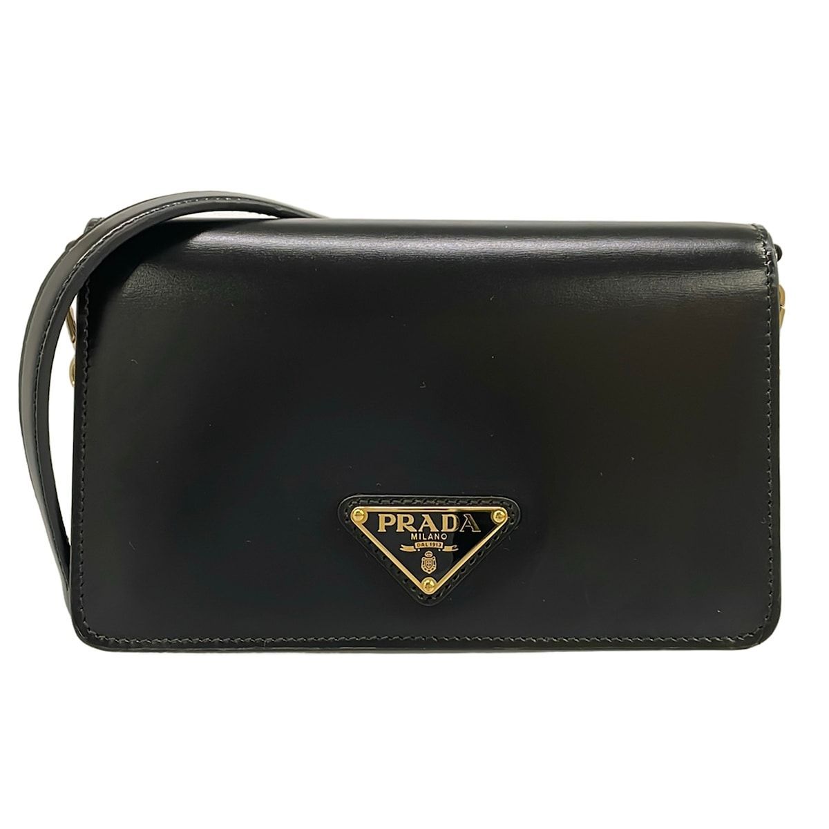 Prada Wallet Black Chain Leather