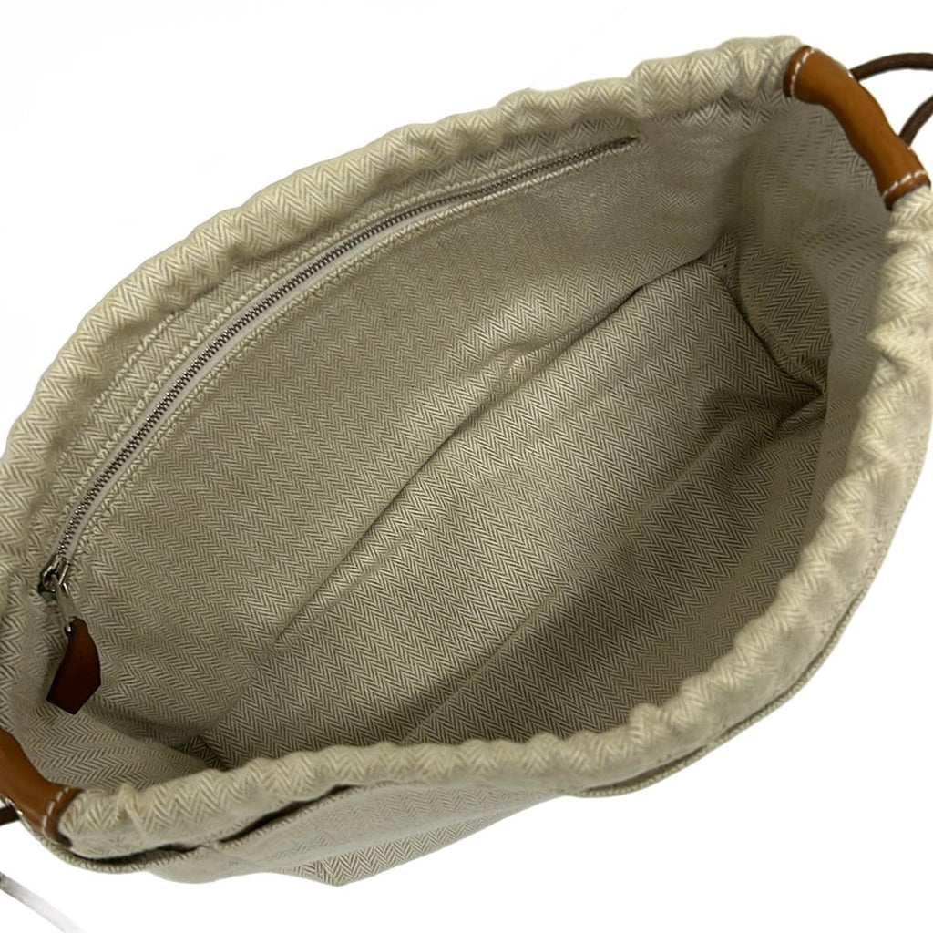 Hermes Pouch Natural Fauve Drawstring Back in — view 4
