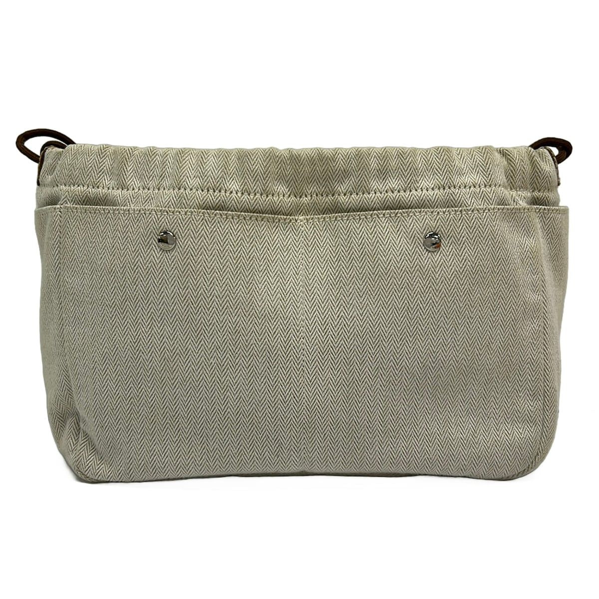 Hermes Pouch Natural Fauve Drawstring Back in