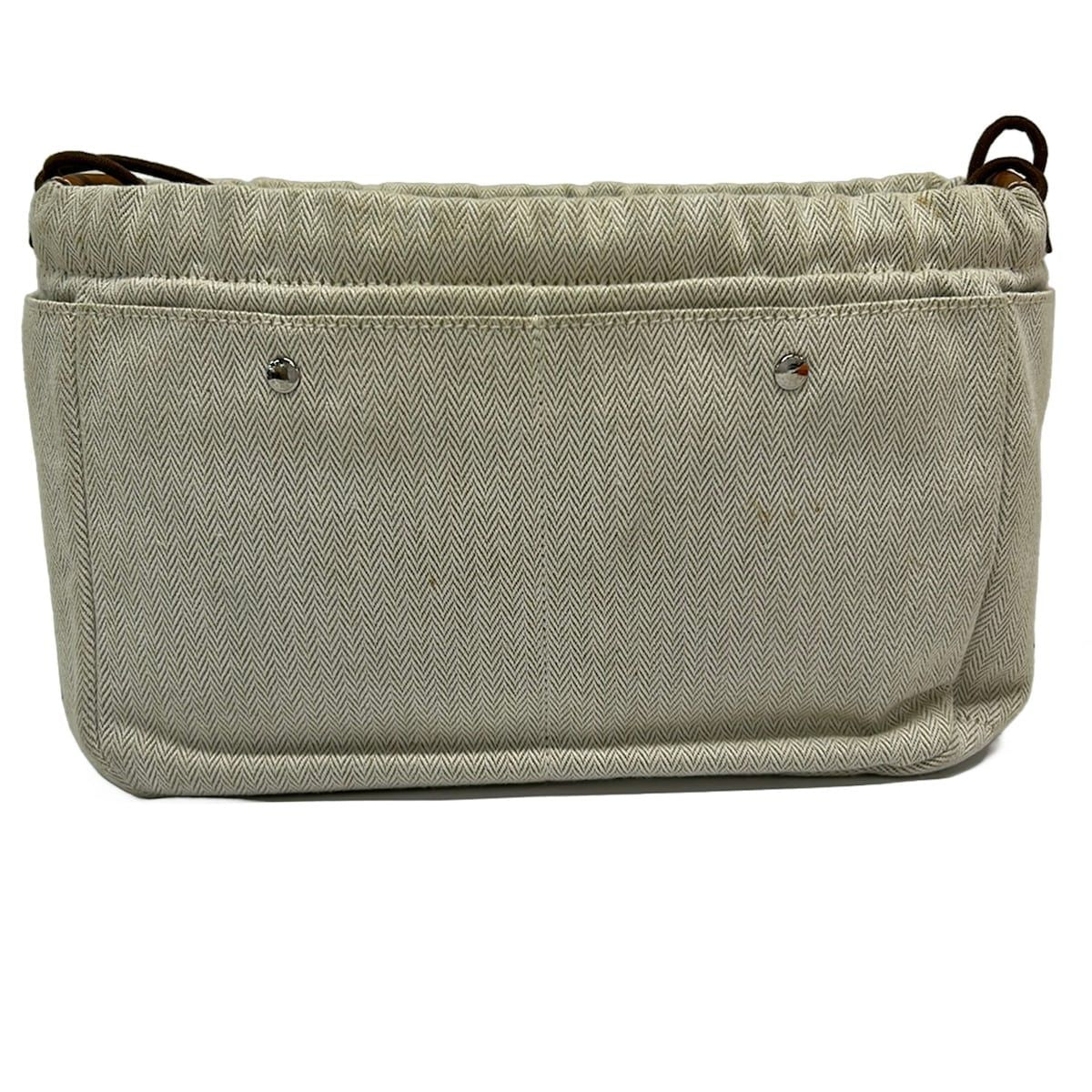 Hermes Pouch Natural Fauve Drawstring Back in — view 2