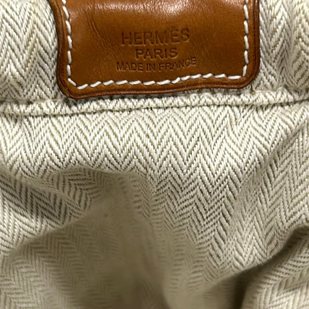 Hermes Pouch Natural Fauve Drawstring Back in — view 5