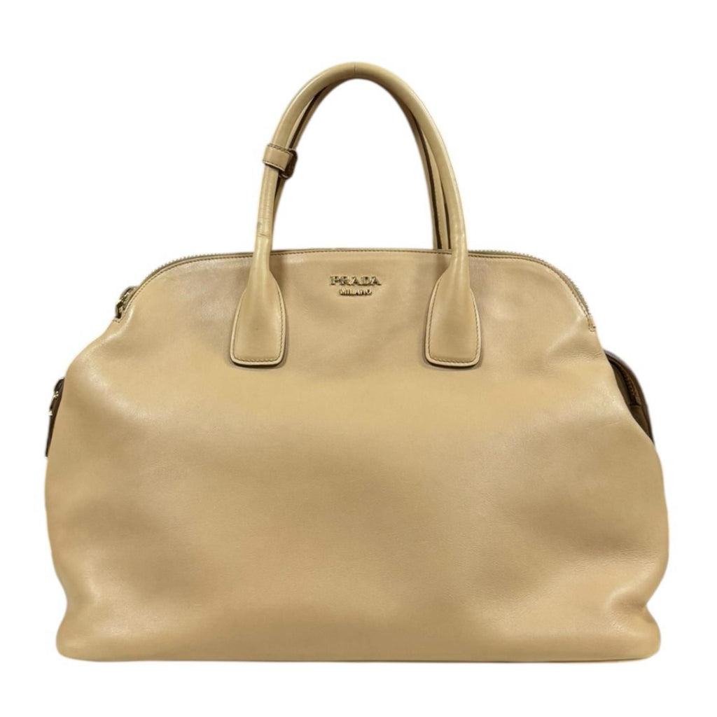 Prada Handbag Leather Beige